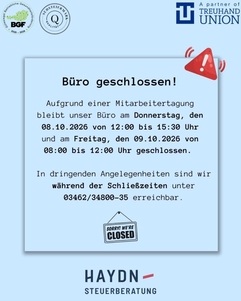 Haydn_Büro geschlossen